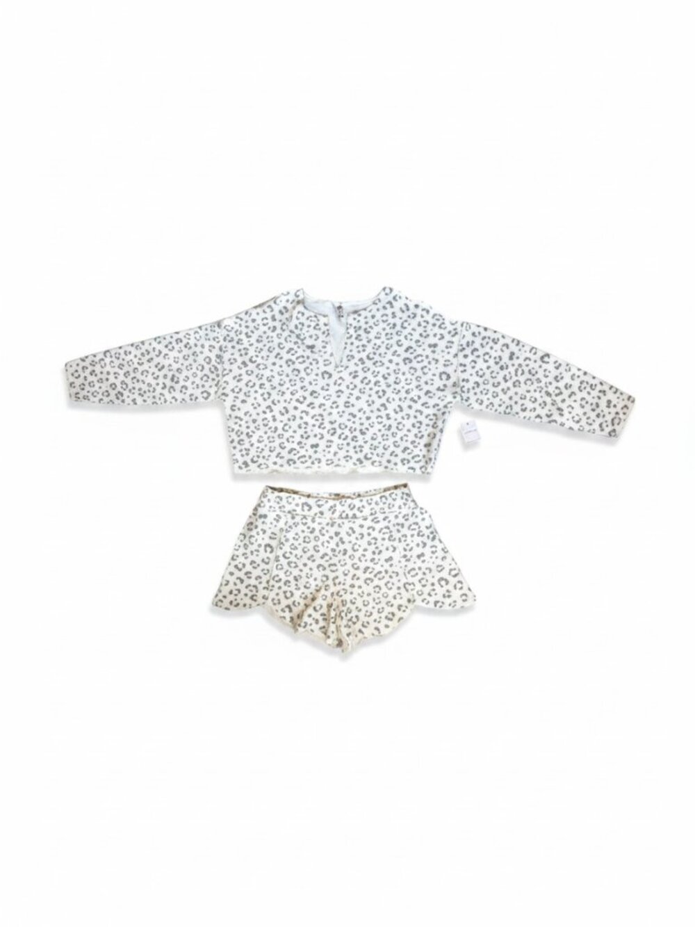 FREE PEOPLE Intimates Rain Check Animal Print Lounge Set M Ivory Combo $168 - Picture 5 of 7